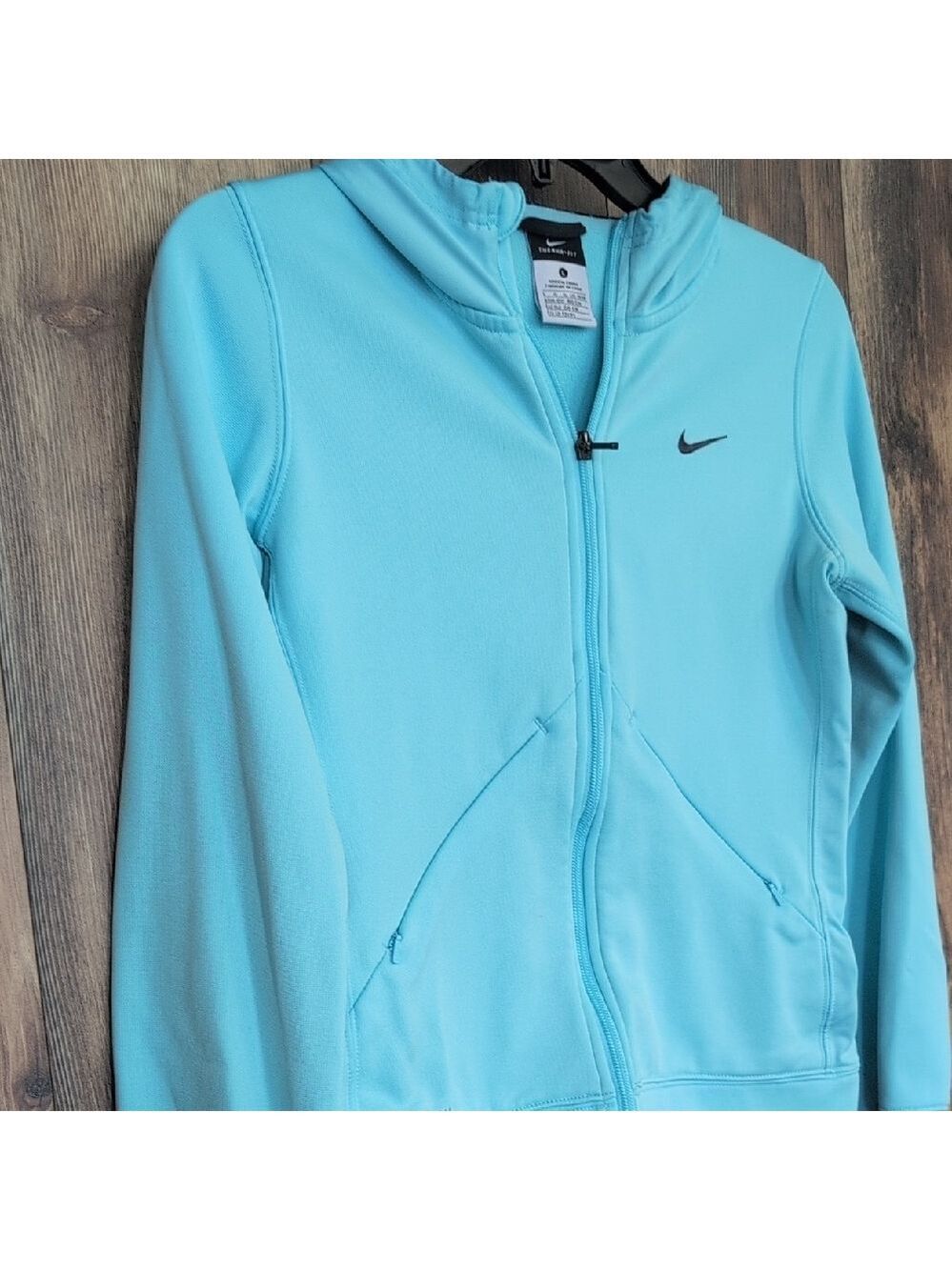 Nike Sky Blue Zip-UpTherma Fit Hoodie Girl's L M296